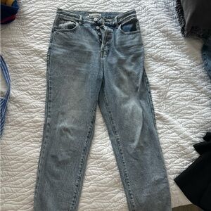Medium wash pacsun high rise straight jeans